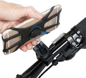 img 4 attached to 🚲 Bike Cell Phone Handlebar Mount Holder, Silicone Bicycle Phone Stand, Universal Handlebar Cradle for iPhone, Samsung Galaxy, Google Pixel, and more