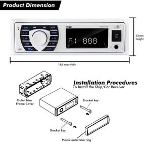 img 1 attached to 🔊 Водонепроницаемый морской радиоприемник с динамиками 12v, одинарное исполнение, с функцией Bluetooth, микрофоном, 4 динамиками, пультом дистанционного управления, проводной комплект - встроенная консольная система (белая) PLMRKT38W