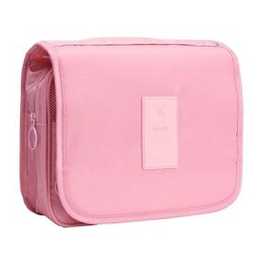 img 4 attached to 🛁 Large Capacity Waterproof Toiletry Travel Bag for Men and Women, Portable Shower Bag with Hook, Makeup Cosmetic Organizer Dopp Kit for Shampoo, Cosmetic (Pink)