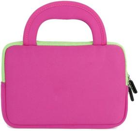 img 3 attached to Evecase 7~8 Inch Tablet Ultra-Portable Neoprene Zipper Carrying Sleeve Case Bag With Accessory Pocket - Hot Pink/Green