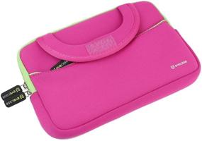 img 2 attached to Evecase 7~8 Inch Tablet Ultra-Portable Neoprene Zipper Carrying Sleeve Case Bag With Accessory Pocket - Hot Pink/Green