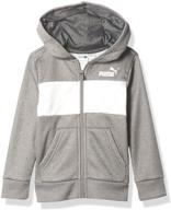 👕 puma boys' zip hoodie in blue: trendy hooded sweatshirt for boys, perfect for fashionable clothing logo