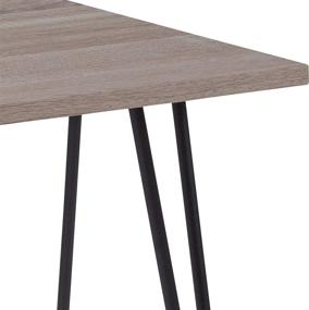 img 1 attached to 🌳 Chic Oak Park Collection Driftwood End Table: Stylish Wood Grain Finish with Sleek Black Metal Legs