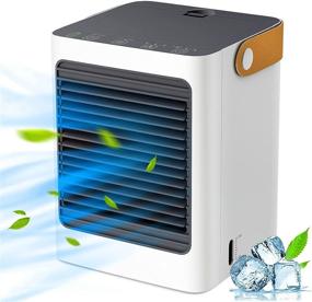 img 4 attached to 🌬️ Rechargeable Portable Air Conditioner Fan with Built-in 3000mAh Battery & Timer for Fast Cooling - Quiet, 3 Speeds, with Air Filter - Ideal for Home, Office, and Room Use