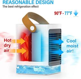 img 3 attached to 🌬️ Rechargeable Portable Air Conditioner Fan with Built-in 3000mAh Battery & Timer for Fast Cooling - Quiet, 3 Speeds, with Air Filter - Ideal for Home, Office, and Room Use