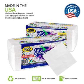 img 3 attached to Stock Your Home 12 Inch Disposable Napkins - 1 Ply White Dinner Napkins - Recyclable Paper Napkins for Dinner, Parties, Crafts, Daily Use - 1000 Pack