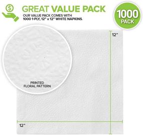 img 2 attached to Stock Your Home 12 Inch Disposable Napkins - 1 Ply White Dinner Napkins - Recyclable Paper Napkins for Dinner, Parties, Crafts, Daily Use - 1000 Pack