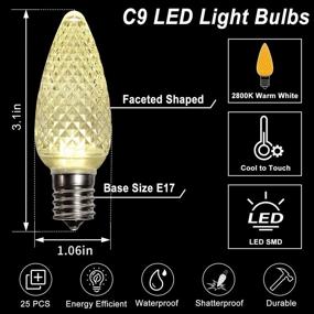 img 3 attached to 🔆 Enhance Your Outdoor Decor: Pack of 25 LED C9 Warm White Replacement Christmas Light Bulbs for Outdoor String Light