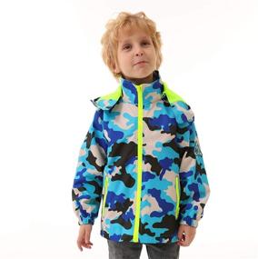 img 3 attached to 🧥 Waterproof Windbreaker Outerwear for Boys' Clothing – IjnUhb (Blackcamo, 7-8 Years), Ideal for Jackets and Coats