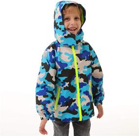 img 2 attached to 🧥 Waterproof Windbreaker Outerwear for Boys' Clothing – IjnUhb (Blackcamo, 7-8 Years), Ideal for Jackets and Coats