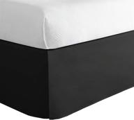 🛏️ lux hotel microfiber tailored bed skirt: classic 14 inch drop length, queen, black - sleek & stylish logo