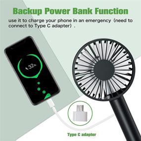 img 2 attached to 💨 Rechargeable USB Desk Fan, Black Mini Handheld Fan with Power Bank, Portable Personal Cooling Fan for Home Office and Travel in 2021