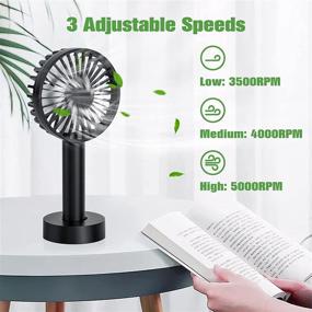 img 3 attached to 💨 Rechargeable USB Desk Fan, Black Mini Handheld Fan with Power Bank, Portable Personal Cooling Fan for Home Office and Travel in 2021