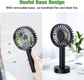 img 1 attached to 💨 Rechargeable USB Desk Fan, Black Mini Handheld Fan with Power Bank, Portable Personal Cooling Fan for Home Office and Travel in 2021