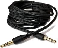 12ft trrs to trs external microphone adapter cable for iphone/smartphone/tablet - compatible with movo, tak star, boya, mm1, rode videomicro mics (not for headphones/speakers) logo