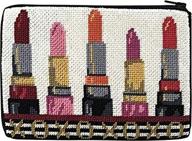 💄 xoxo lipsticks stitch & zip needlepoint cosmetic purse kit logo