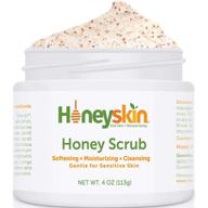 🍯 honeyskin exfoliating face scrub - microdermabrasion facial exfoliator - manuka honey cleanser - blackhead removing face mask - organic skin cleanser - bamboo & jojoba seed (4oz) logo