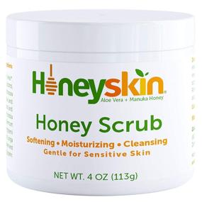 img 3 attached to 🍯 Peeling для лица Honeyskin - Фаркоп Микродермабразии для лица - Медовый очищающий - Маска для удаления черных точек - Органический очищающее средство для кожи - Бамбук и семена жожоба (4 унции)