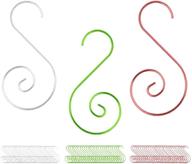 🎄 120 pack of christmas ornament hooks - s-shaped hooks for xmas decoration (white/green/red) logo