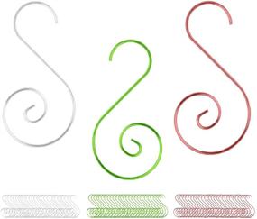 img 4 attached to 🎄 120 Pack of Christmas Ornament Hooks - S-Shaped Hooks for Xmas Decoration (White/Green/Red)