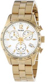 img 3 attached to ⌚ Timex Women's Ameritus Chronograph White Dial Gold-Tone Stainless Steel Bracelet Watch: Elegant Timepiece for Stylish Ladies