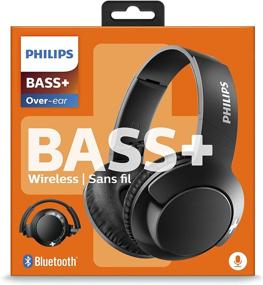 img 2 attached to 🎧 Улучшенные басы Беспроводные наушники Philips SHB3175 с 12-часовым временем воспроизведения - матовый черный