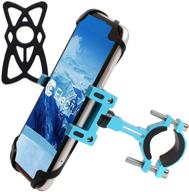 📱 elecfun motorcycle phone mount - universal bike cell phone holder with aluminum construction, anti shake, 360° rotation - compatible with samsung galaxy s9/s8 plus, google pixel, iphone, and more (blue) logo