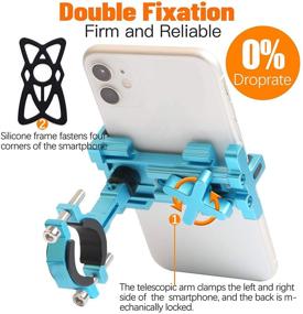 img 1 attached to 📱 ELECFUN Motorcycle Phone Mount - Universal Bike Cell Phone Holder with Aluminum Construction, Anti Shake, 360° Rotation - Compatible with Samsung Galaxy S9/S8 Plus, Google Pixel, iPhone, and More (Blue)