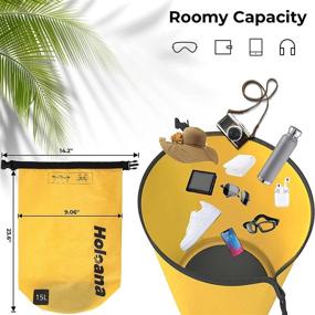 img 1 attached to Holoana Waterproof Bag - Lightweight Dry Bags Waterproof 5L/15L - Ideal Roll Top Dry Bag for Kayaking, Beach, Boating, Camping, Fishing, Floating