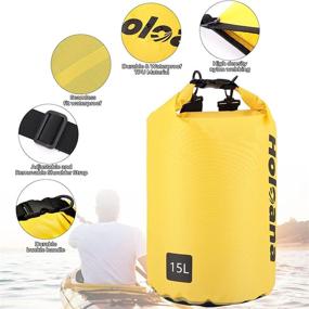 img 3 attached to Holoana Waterproof Bag - Lightweight Dry Bags Waterproof 5L/15L - Ideal Roll Top Dry Bag for Kayaking, Beach, Boating, Camping, Fishing, Floating