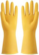 rubber kitchen dishwashing gloves – waterproof, reusable, medium size (yellow, 1 pair) logo