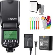 📸 enhanced godox v860ii-f ttl gn60 2.4g high-speed sync 1/8000s li-ion battery camera flash speedlite speedlight for fujifilm camera with 15x17cm softbox, filter, and usb led logo