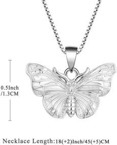 img 3 attached to 🦋 WIOY Butterfly Necklace: Stunning 925 Sterling Silver Jewelry with 18" Chain for Women