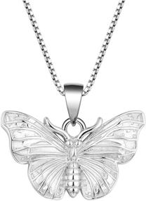 img 4 attached to 🦋 WIOY Butterfly Necklace: Stunning 925 Sterling Silver Jewelry with 18" Chain for Women