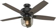 🔦 hunter bennett 52-inch matte black indoor ceiling fan with led light and remote control - improved seo logo