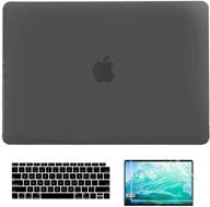 🖥️ aokilom macbook air 13 inch case 2020-2018 release, black clear plastic hard case & keyboard cover & screen protector & dust plug, compatible with macbook air 13 a2337 m1 a2179 a1932 with touch id logo