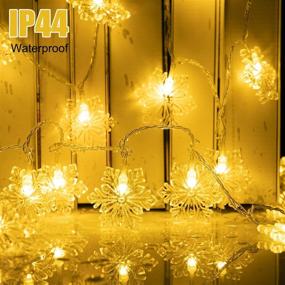 img 3 attached to Christmas Snowflake String Lights: 13.8 Ft, 40 Led Fairy Lights + 8 Lighting Modes - Battery Operated, Waterproof Indoor & Outdoor Decor - Warm White (Large Size)