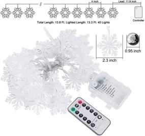 img 1 attached to Christmas Snowflake String Lights: 13.8 Ft, 40 Led Fairy Lights + 8 Lighting Modes - Battery Operated, Waterproof Indoor & Outdoor Decor - Warm White (Large Size)