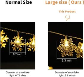 img 2 attached to Christmas Snowflake String Lights: 13.8 Ft, 40 Led Fairy Lights + 8 Lighting Modes - Battery Operated, Waterproof Indoor & Outdoor Decor - Warm White (Large Size)