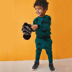 img 3 attached to EULLA Dinosaur Drawstring Sweatpants: Trendy Dinosaur 7 Boys' Clothing