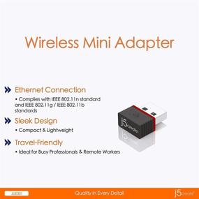 img 2 attached to 💨 High-Speed j5create Wireless 11N USB Mini Adapter - Up to 150 Mbps Data Transfer, 10/100/1000 Mbps Connection Speed Detection - 2.4 GHz - IEEE 802.11n/g/b - Windows 10, 8.1 Compatible