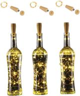 🍷 usb rechargeable wine bottle string lights - ansaw 3 pack 20led cork shape fairy lights for home decoration - perfect for party, christmas, halloween, wedding (warm white) логотип