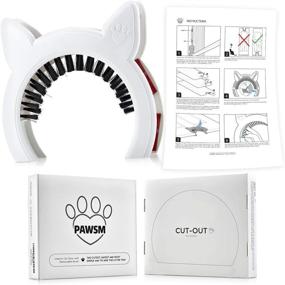 img 3 attached to 🐾 PAWSM Cat Door: Removable Brush for Grooming and Hiding Litter Box - Perfect for Kids and Dogs! Interior Door Cat Door Solution