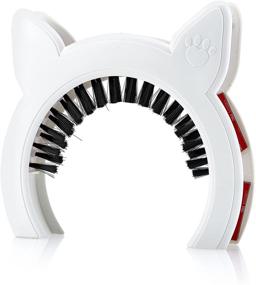 img 2 attached to 🐾 PAWSM Cat Door: Removable Brush for Grooming and Hiding Litter Box - Perfect for Kids and Dogs! Interior Door Cat Door Solution