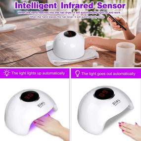 img 3 attached to Hestiasko UV LED лампа для ногтей набор: профессиональный сушитель гель-лака с таймером и датчиком и дисплеем LCD