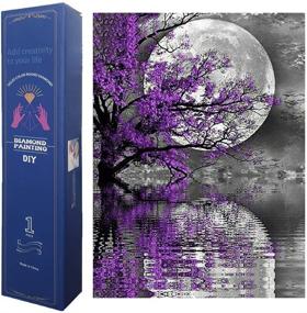 img 3 attached to 🌙 Moon Night Tree Diamond Painting Kit: Adults' Paint by Number | Full Square 5D DIY Rhinestone Art Craft - 12x16 inch (30X40cm)