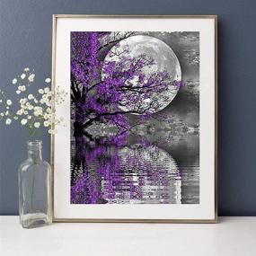 img 4 attached to 🌙 Moon Night Tree Diamond Painting Kit: Adults' Paint by Number | Full Square 5D DIY Rhinestone Art Craft - 12x16 inch (30X40cm)