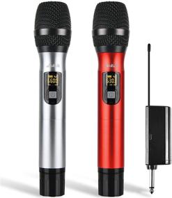 img 1 attached to Enhanced Performance: MIC520 Wireless Microphone System- Dual Handheld UHF, Rechargeable Receiver for Karaoke, Singing, PA Systems, Parties- 260ft Range
