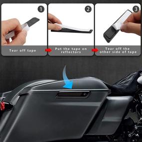 img 1 attached to NTHREEAUTO Black Saddle Bag Reflectors Latch Covers for 🔴 2014-2020 Harley Touring FLT FLHT Road King Road Glide Street Glide