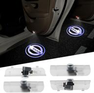 🚗 set of 4 aukur logo projector car door led lights for nissan - enhancing vehicle entry experience logo